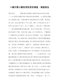 ×镇开展小额信贷扶贫的调查 -调查报告