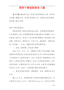 领导干事述职报告3篇