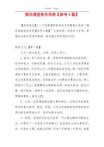 情况调查报告范例【参考4篇】
