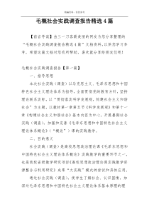 毛概社会实践调查报告精选4篇