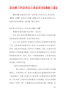 县巡察工作动员会上表态发言【最新4篇】