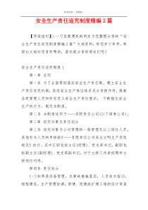 安全生产责任追究制度精编2篇