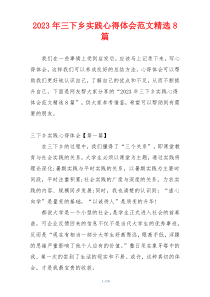 2023年三下乡实践心得体会范文精选8篇