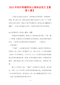 2023年初中师德师风心得体会范文【最新5篇】