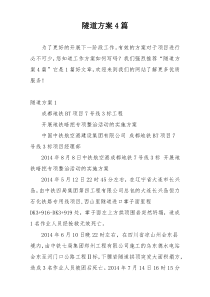 隧道方案4篇