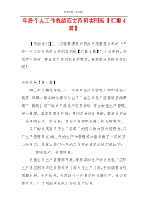 年终个人工作总结范文范例实用版【汇集4篇】