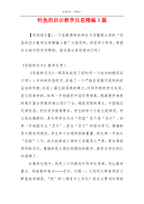 钓鱼的启示教学反思精编3篇