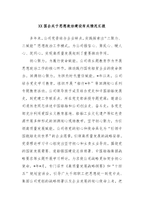 XX国企关于思想政治建设有关情况汇报
