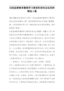 纪检监察教育整顿学习教育阶段性总结范例精选4篇