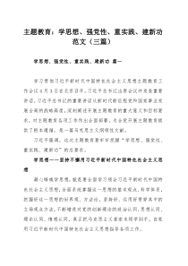 主题教育：学思想、强党性、重实践、建新功范文（三篇）