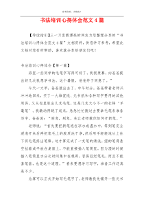 书法培训心得体会范文4篇