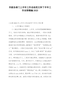市级各部门上半年工作总结范文和下半年工作安排精编2023