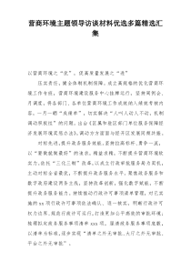 营商环境主题领导访谈材料优选多篇精选汇集