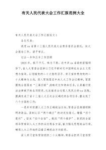 有关人民代表大会工作汇报范例大全