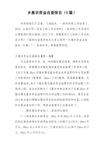 乡惠农资金自查报告（5篇）
