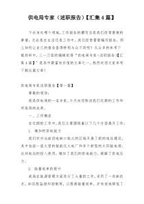 供电局专家（述职报告）【汇集4篇】