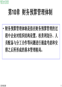 第10章财务预算的管理体制