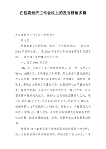 在县委经济工作会议上的发言精编多篇