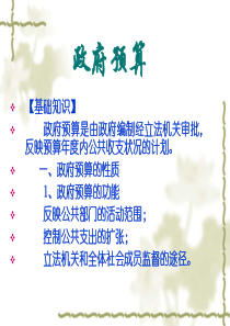第11讲政府预算