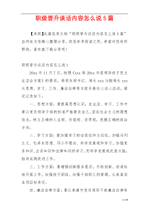 职级晋升谈话内容怎么说5篇