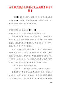 在巡察反馈会上的表态发言集聚【参考5篇】