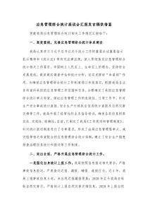 应急管理综合统计座谈会汇报发言稿供借鉴