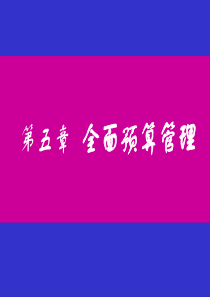 第五章全面预算管理汤谷良
