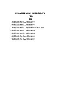 2023专题民主生活会个人对照检查材料汇编