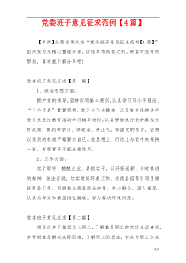 党委班子意见征求范例【4篇】