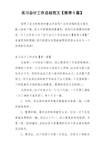 实习会计工作总结范文【推荐5篇】