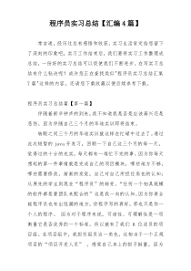 程序员实习总结【汇编4篇】