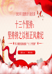 十三个坚持坚持持之以恒正风素纪PPT