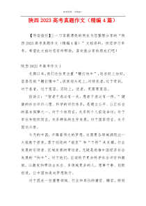 陕西2023高考真题作文（精编4篇）