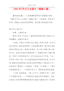 [800字]作文大全高中（精编5篇）
