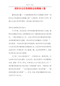 消防安全应急演练总结精编3篇