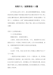 双亮个人（述职报告）3篇