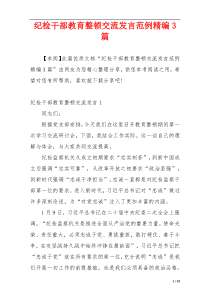纪检干部教育整顿交流发言范例精编3篇