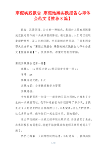 寒假实践报告_寒假地摊实践报告心得体会范文【推荐8篇】