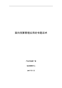 面向预算管理应用的专题话术（DOC 44页）