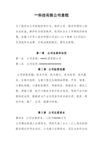 科技公司章程
