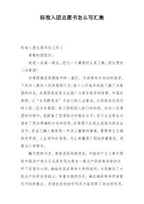 标准入团志愿书怎么写汇集
