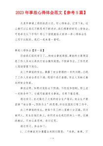 2023年事故心得体会范文【参考5篇】