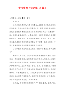 专项整治上讲话稿【4篇】