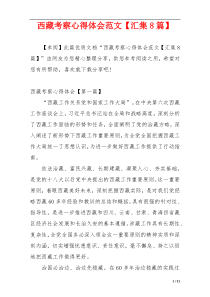 西藏考察心得体会范文【汇集8篇】