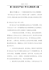 新《安全生产法》学习心得实用4篇
