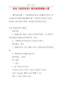 老舍《我的母亲》精品教案精编4篇