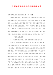 主题教育民主生活会问题查摆4篇