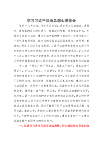 学习习近平法治思想心得体会