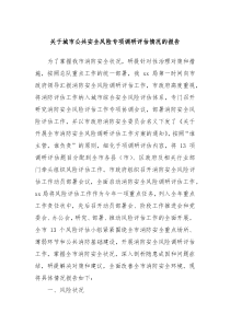 关于城市公共安全风险专项调研评估情况的报告