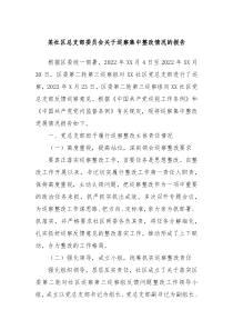 某社区总支部委员会关于巡察集中整改情况的报告